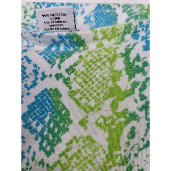 Ruby Rd Favorites Medium Petite Womens Long Sleeve Blue Green Crew Neck Pullover - Picture 6 of 6